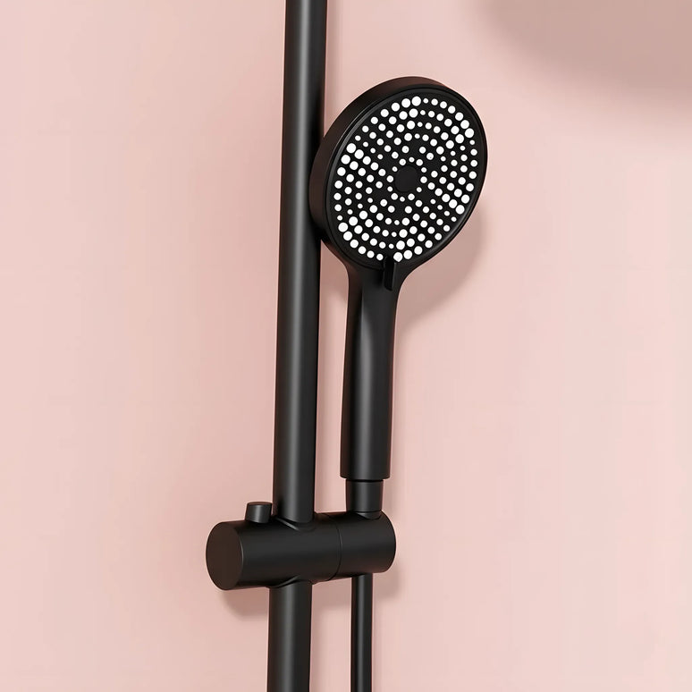 Set duș Royal Black & Gold – design modern cu cioc de cadă și comenzi texturate