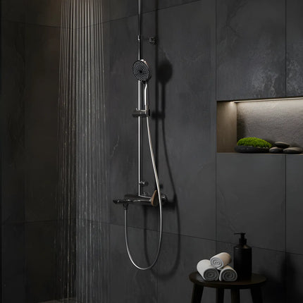 Set duș RoseGold Trio Exposed – 3 căi, montaj aparent