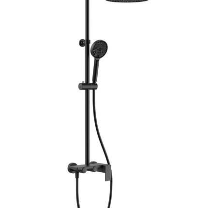 Set duș 2 funcții – finisaj negru mat, design modern din alamă solidă