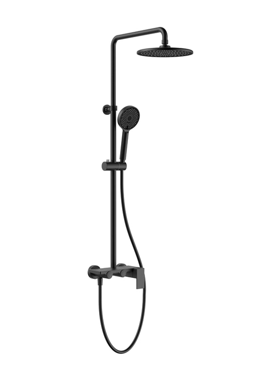 Set duș 2 funcții – finisaj negru mat, design modern din alamă solidă