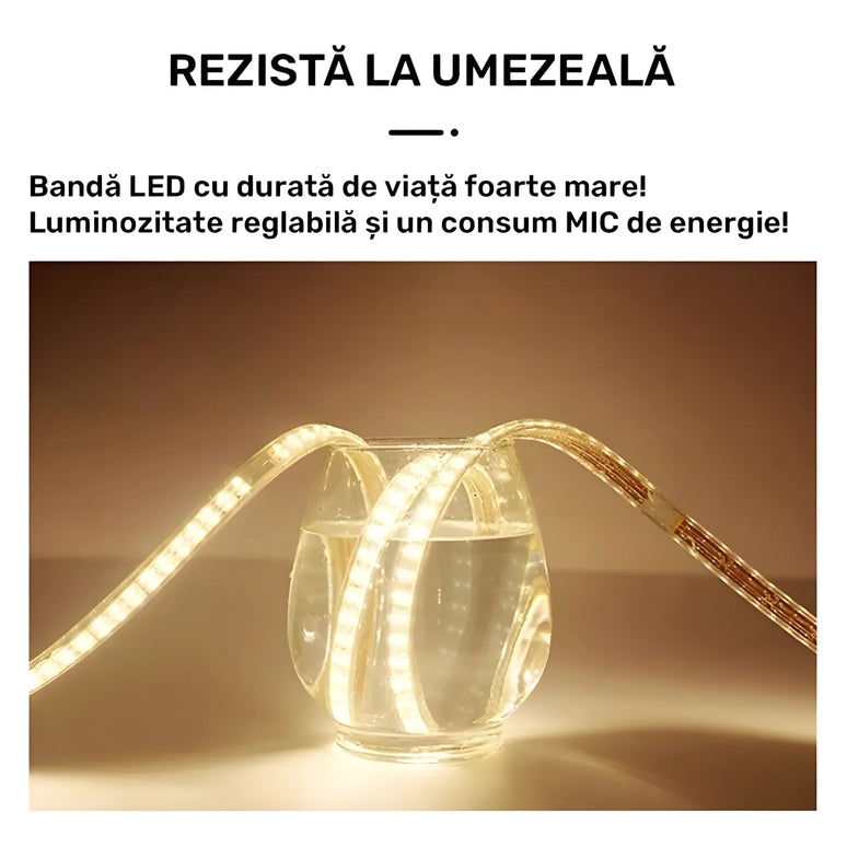 Oglindă baie LED H120 ovală cu 3 lumini, senzor IR și anti-aburire