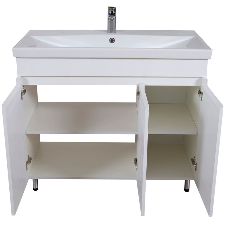 Set baie Omega – mască pe pardoseală cu lavoar ceramic