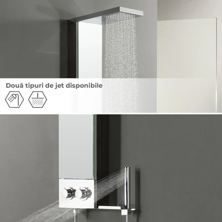 Panel de Duș Shiny Minimal – Design Elegant cu Duș Fix și Duș de Mână