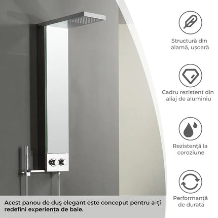 Panel de Duș Shiny Minimal – Design Elegant cu Duș Fix și Duș de Mână