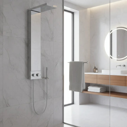 Panel de Duș Shiny Minimal – Design Elegant cu Duș Fix și Duș de Mână