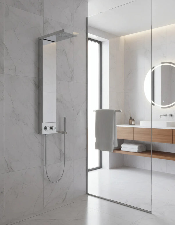 Panel de Duș Shiny Minimal – Design Elegant cu Duș Fix și Duș de Mână