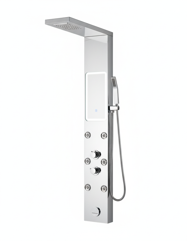 Panel de Duș Shiny Mirror – Design Modern cu Oglindă Integrată și Funcții Premium