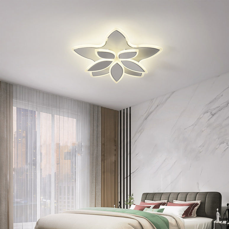 Lustra LED Flower Concept 1, 1981-5 cu telecomanda, 90W, alb, cu trei tipuri de lumina, intensitate reglabila