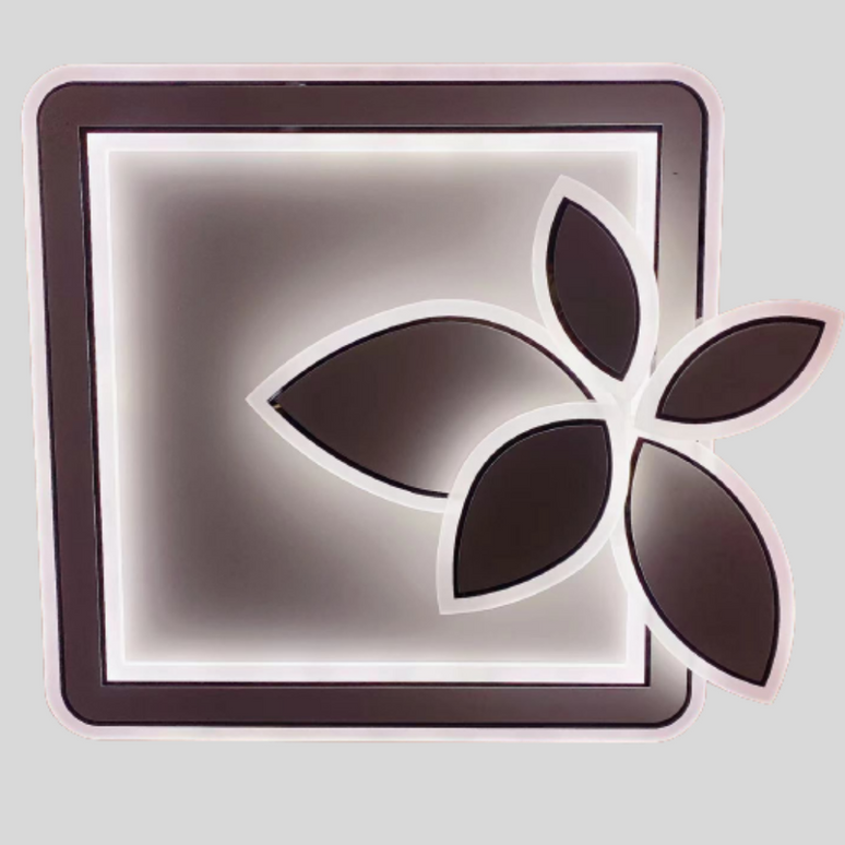 Lustra LED Leaf Design 1988, cu telecomanda, 166W, alb, cu trei tipuri de lumina, intensitate reglabila LMX