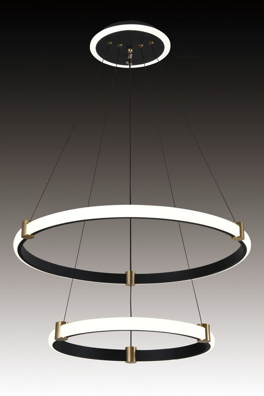 Lustra Led, Suspendata, Trei Cercuri, Alb, 2 Nivele De Iluminat, Cu Telecomanda, Intensitate Reglabila 3000K/4000K/6500K, 90w 3736/4+6 BK LMX