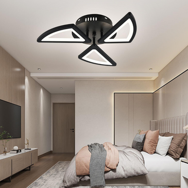 Lustra LED Ceiling Triangle 1, cu telecomanda, 60W, negru, cu trei tipuri de lumina G3858/X3 BK