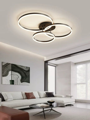 Lustra Led Cu Telecomanda 200W, Neagra si Intensitate Reglabila 5185/500+400+300 BK