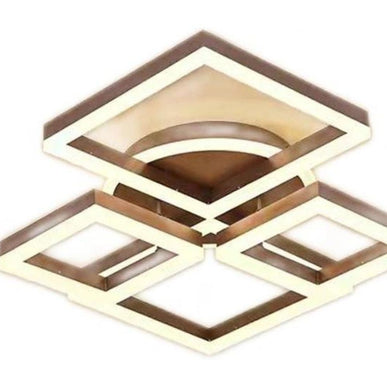 Lustra Led Square Impression Maro 240W, Cu 4 Brate Si Telecomanda 5190/2+2 CF