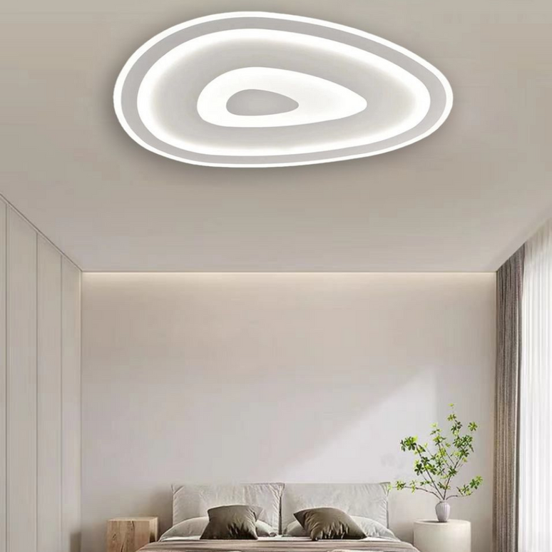 Lustra LED Abstract , cu telecomanda, 74W, gri, cu trei tipuri de lumina,7588/400 WT LMX