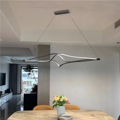 Lustra LED Creative 8806/1200 BK, suspendata,cu telecomanda, 78W, negru, cu trei tipuri de lumina, intensitate reglabila