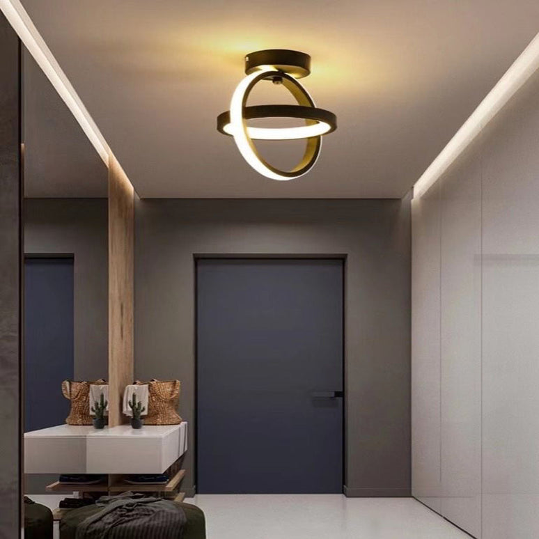 Lustra LED Creative Circle, 23W, 1000lm, negru, cu trei tipuri de lumina 9458 BK LMX