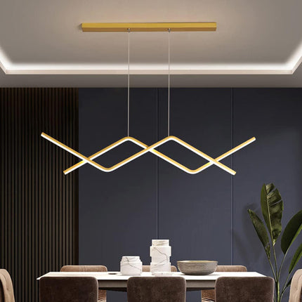 Lustra LED Modern Infinity G23530 GD, suspendata, cu telecomanda, 56W, 2850lm, auriu, cu trei tipuri de lumina LMX