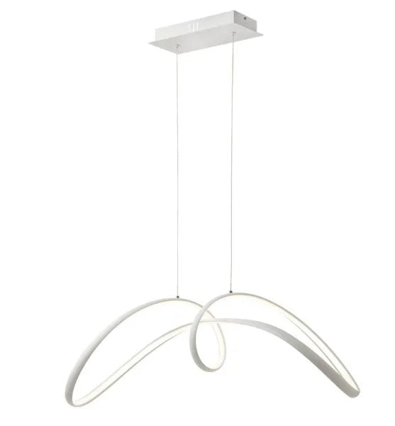 Lustra Led Suspendata Nordic Modern, 108W 7560Lm, Alba, Trei Tipuri de Lumina si Telecomand G3681 WT LMX