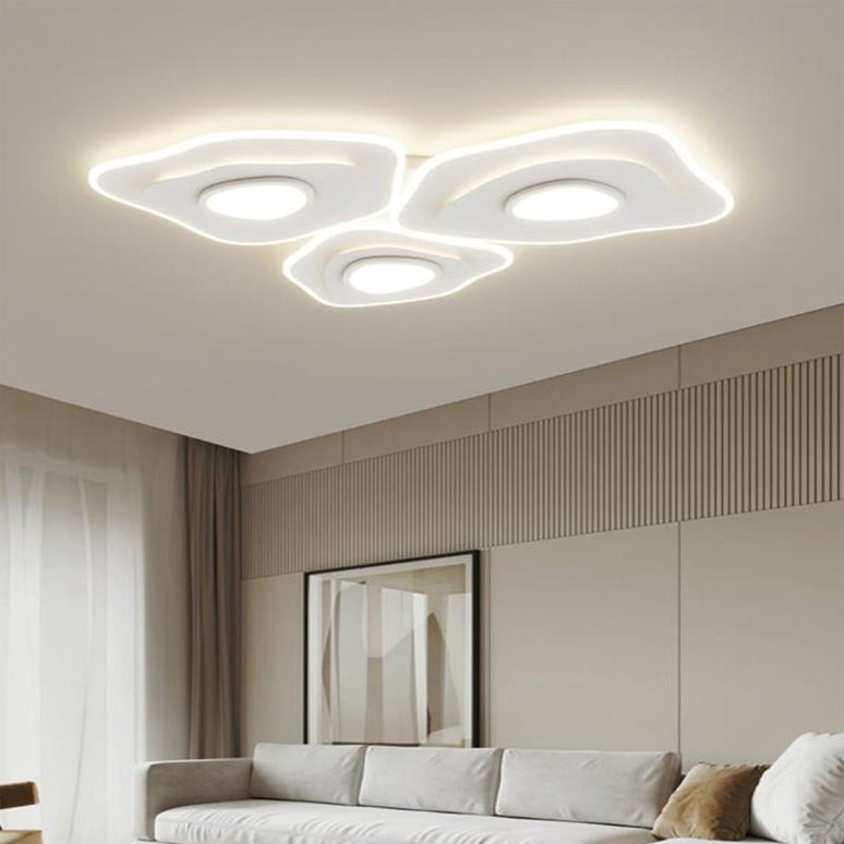 Lustra LED Abstract Glowing G3835/3, cu telecomanda, 294W, 12000lm, alb, cu trei tipuri de lumina