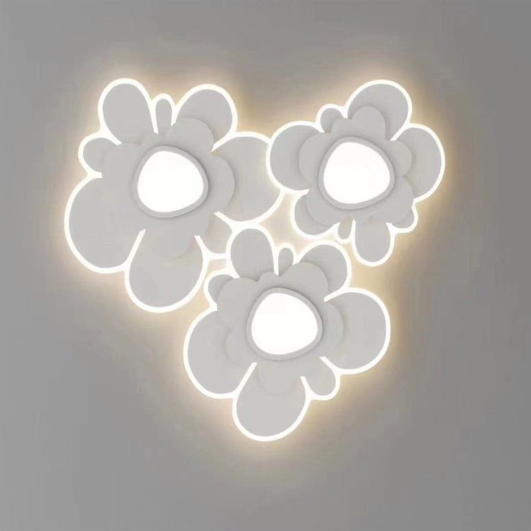 Lustra LED Glowing Flowers G3836/3, cu telecomanda, 378W, 12000lm, alb, cu trei tipuri de lumina