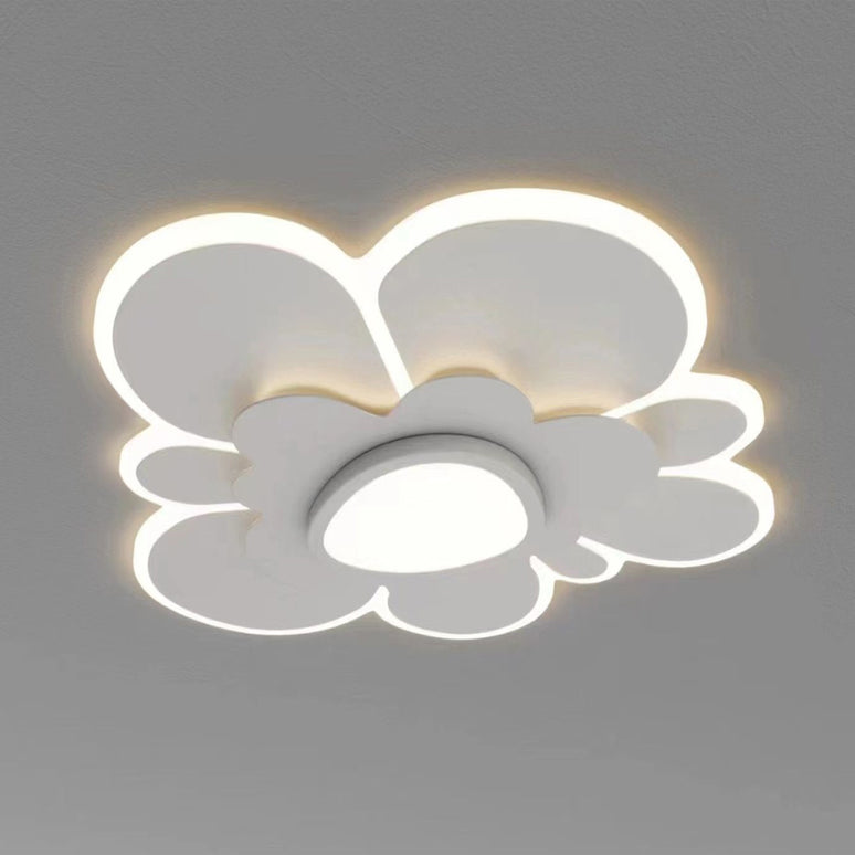 Lustra LED Abstract Flower G3836, cu telecomanda, 150W, 6000lm, alb, cu trei tipuri de lumina