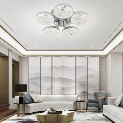 Lustra LED Silver Lightning 5, cu telecomanda, 100W, gri, cu trei tipuri de lumina SE-C1191/5