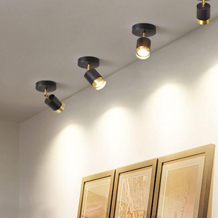 Lustra LED tip spot Minimalist Vibe, 5W, lumina neutra, iluminat modern, negru cu auriu SE-C3007-1