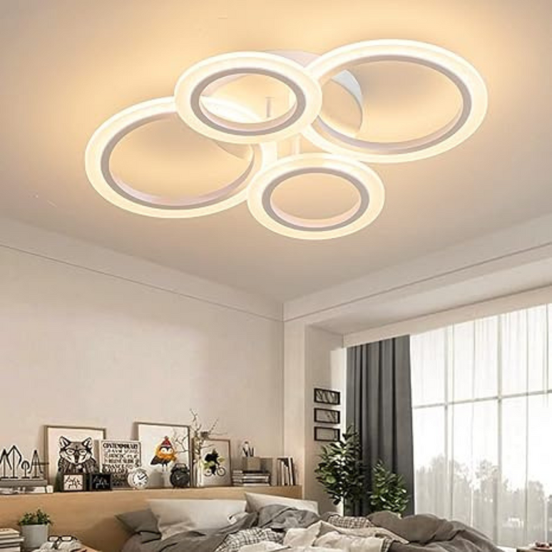 Lustra LED Concept Circles, cu telecomanda,176W, crom, cu trei tipuri de lumina 6601/2+2 A