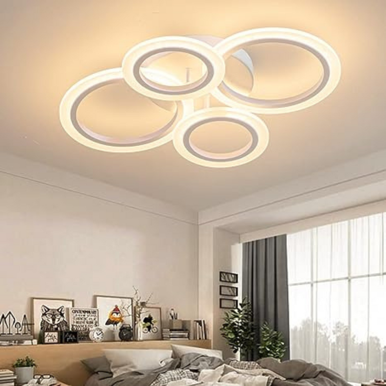 Lustra LED Concept Circles, cu telecomanda,176W, crom, cu trei tipuri de lumina 6601/2+2 A LMX