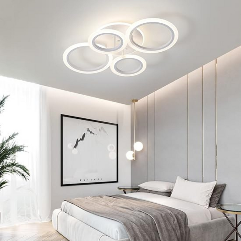 Lustra LED Concept Circles, cu telecomanda,176W, alb, cu trei tipuri de lumina 6601/2+2 A