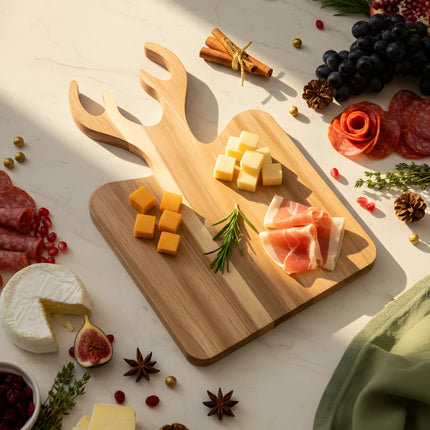 Tocător din lemn, formă decor ren, 24×36 cm – Olivy