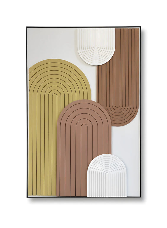 Tablou geometric în tonuri pământii – 120×80 cm | Olivy