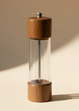 Râșniță sare din lemn, acril și oțel inoxidabil, 18.5×5 cm