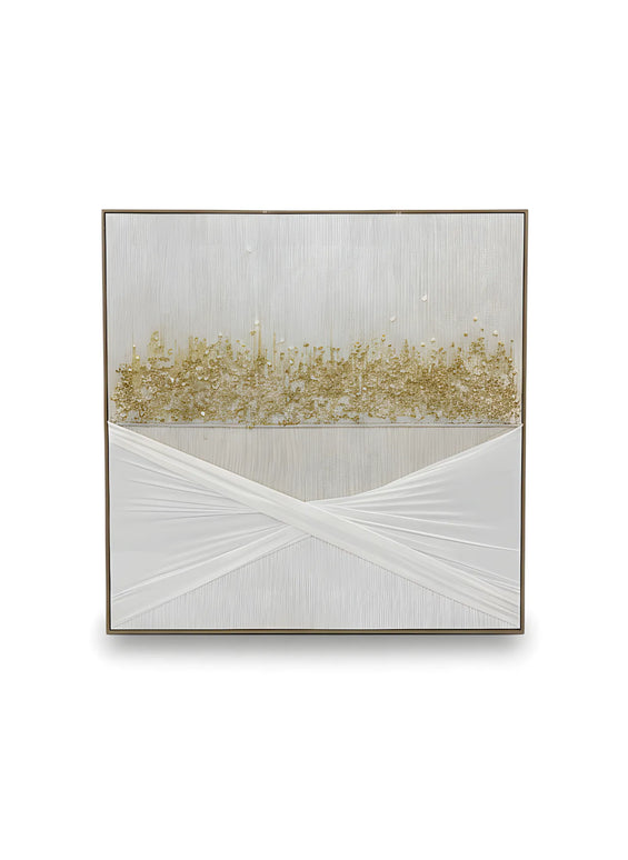 Tablou abstract cu accente aurii – 102×102 cm | Olivy