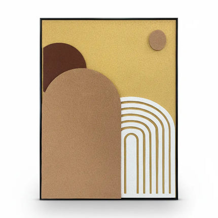 Tablou geometric cu relief tonuri calde – 80×60 cm | Olivy