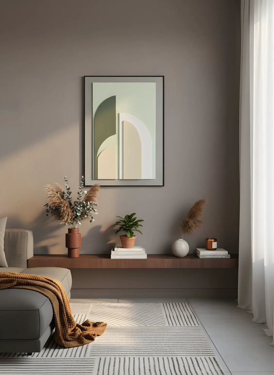 Tablou geometric în tonuri reci cu relief | Olivy