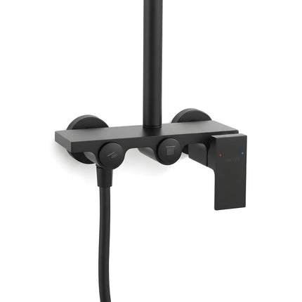 Set duș 2 funcții – finisaj negru mat, design modern din alamă solidă