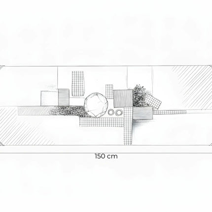 Tablou abstract cu detalii metalice – 50×150 cm | Olivy