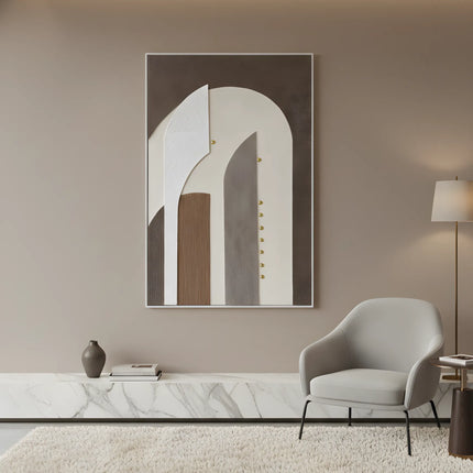 Tablou abstract cu accente aurii – 80×120 cm | Olivy