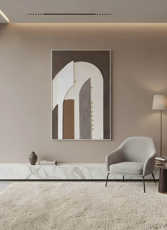 Tablou abstract cu accente aurii – 80×120 cm | Olivy