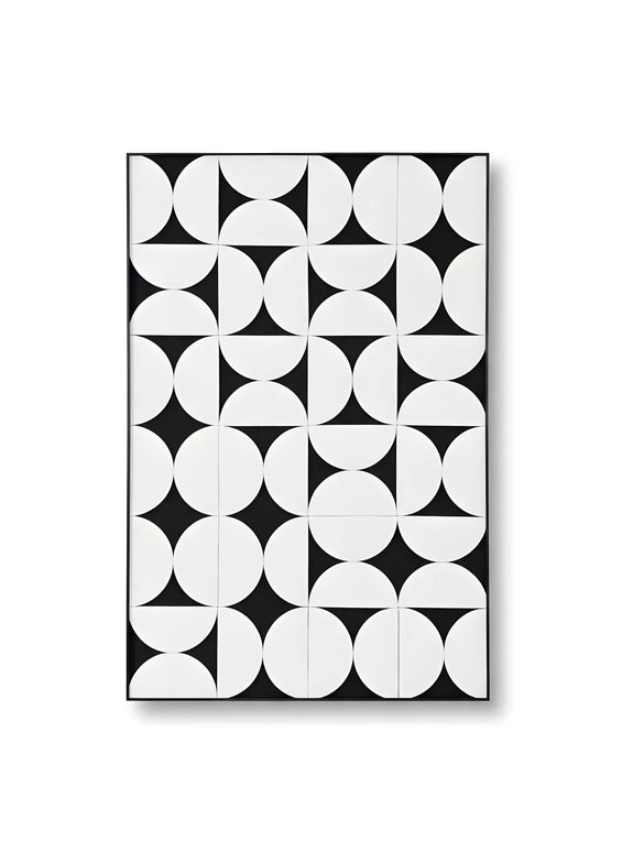 Tablou geometric alb-negru – 120×80 cm | Olivy