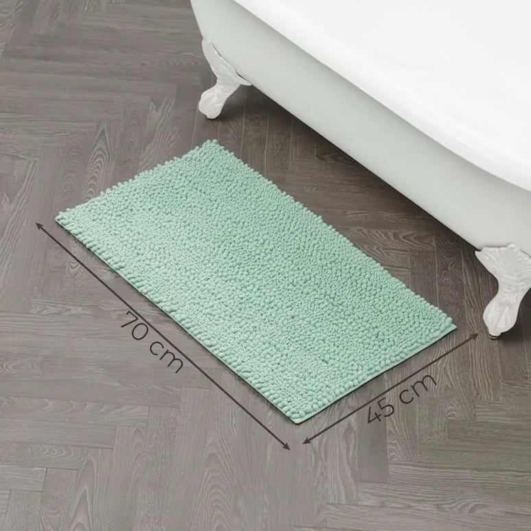 Covoraș baie din Chenille moale, strat antiderapant, 45×70 cm, Menta