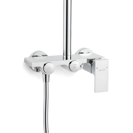 Set duș 2 funcții – finisaj crom lucios, design modern din alamă solidă