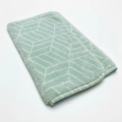 Covoras baie, SANITARY, imitatie casmir, 40x60 cm, menta cu model geometric, Dreptunghiular