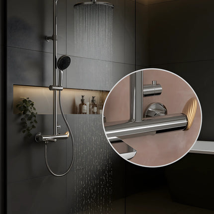 Set duș RoseGold Trio Exposed – 3 căi, montaj aparent