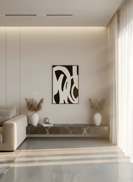 Tablou abstract texturat alb-negru – 80×60 cm | Olivy