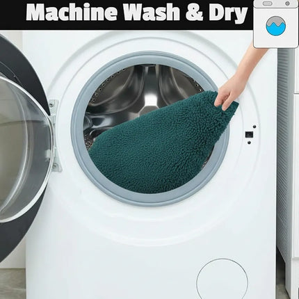 Covoraș baie din microfibră supersoft, antiderapant TRP, 45×75 cm, Turcoaz