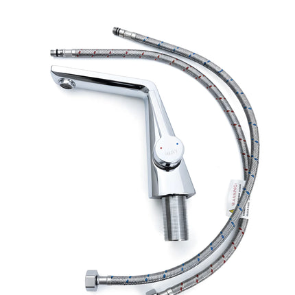 Baterie lavoar modernă – alamă solidă, crom inox
