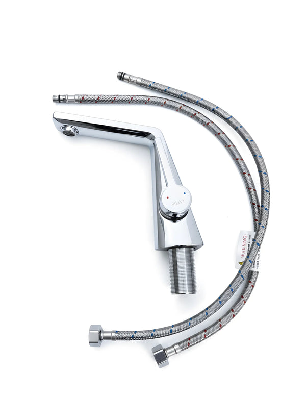 Baterie lavoar modernă – alamă solidă, crom inox