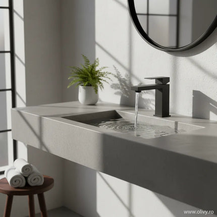 Baterie lavoar inox premium H-cubic – design modern și cartuș ceramic